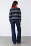 Women's Polo Collar Buttoned Embroidered Wool Knit Sweater - 5