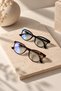 ASTRO - 2-Piece Set: Leopard and Black/Blue Light-Protective Glasses, Optically Compatible Frame, Screen Protector, Spacer, 50 Width, 140 Height, 40