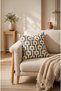 Digitally Printed Avena Geometric Patterned Square Cushion Cover, 43 X 43 Cm, Double-Sided Cushion Cover, 1 Piece. - 4