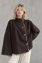 Women's Crinkled Thin Poncho Coat - 2
