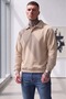 Men's Beige Button-Detailed Jersey Sweatshirt - 3
