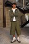 Men's Hooded, Pocketed, Casual Khaki Faux Fur Raincoat. - 5