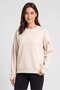 Women Sportwear Fit Long Sleeve Training Sweatshirt, Beige