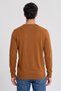 Men V-Neck Long Sleeve Sweater, Mustard - 4