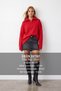Women's Red Half-Zip Knit Sweater Alc-X16038 - 2