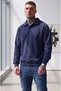 Men's Navy Blue Button-Detailed Jersey Sweatshirt
