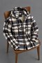 Men's Hooded Plaid Blue Lumberjack Shirt with Double Pockets - 5