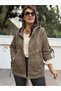 Italian Women's Denim Jacket, Khaki - 3