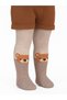Face Bear Towel 6 - Baby Boy Tights - Beige