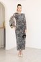 Zebra Pattern Draped Dress - 5