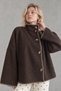 Women's Crinkled Thin Poncho Coat - 3