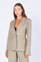 Women's Mink Single-Button Fleto Wool Effect Blazer Jacket with Pockets. - 2