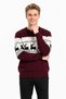 Men's Deer Pattern Crew Neck Long Sleeve Thick Winter Casual Knit Sweater - 3