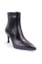 Dza07-3372050 Black Classic Zippered 8 cm Stiletto Heel Women's Boots.