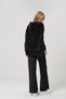 Maternity Hooded Kangaroo Pocket Loose-Fit Velvet Set with Adjustable Waistband, Black. - 8