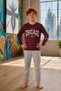 Boys' Pajama Set, Teen Pajama Set, 100% Cotton, Winter Interlock Fabric, Long-Sleeved Pajamas. - 4