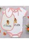 First Father's Day-Themed Pink Baby Bodysuit and Bib Gift Set—1, 6–9 Months