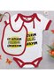 Bk Kids I Want an Ep Design Red Baby Bodysuit and Bib Gift Set - 6, 12-18 Months.