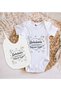 Bk Kids White Baby Bodysuit and Bib Gift Set with a Unique Design - 1, for Ages 3-6 Months. - 2