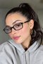 Mislio Black Blue Light Blocking Women's Glasses, Optical Lenses Interchangeable.