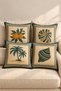 Set of 4 Coastal Olive Green-Framed Lemon and Sea Cushion Covers, Double-Sided Print, 43X43 Cm. - 2