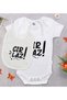 Bk Kids Cırlaz Design White Baby Bodysuit and Bib Gift Set - 1, for Ages 0-3 Months.