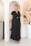 Plus Size Satin Dress with Gold Accessories. - 5