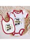 BK Kids "Ko Verun Beni" Printed Red Baby Bodysuit and Bib Gift Set-1, 0-3 Months - 2