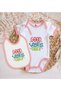 BK Kids "Good Vibes Only" Design Pink Baby Bodysuit and Bib Gift Set-1, 12–18 months - 2