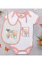Bk Kids Pink Baby Bodysuit and Bib Gift Set with the Same Bubá Design - 1, for Ages 12-18 Months.