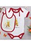 BK Kids Cute Bee-Printed Red Baby Bodysuit and Bib Gift Set-1, 0–3 Months