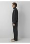 M0S20121 Black Logo Printed Zippered Men's Sweatshirt, Smoke Gray. - 5