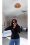 Black Imported Fabric Fingerless Bodysuit - 2