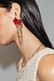 Marka Zr Model Earrings with Crystal and Tassel Details - 2