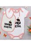 BK Kids "Little Eagle" Design Pink Baby Bodysuit and Bib Gift Set-1, 12–18 months