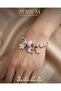 Trendy Steel Chic Women's Charm Bracelet with Flower, Moon, and Star Designs. - 6