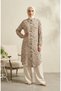 Button-Down Tunic with Shirt Collar and Daisy Print 0355-10 Vison