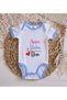 Bk Kids Mother and Father Design Blue Baby Bodysuit - 1, 0-3 Months. - 3