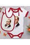 Bk Kids Atatürk-Themed Red Baby Bodysuit and Bib Gift Set - 12, for 0-3 Months.