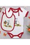 Bk Kids Circumcision-Themed Red Baby Bodysuit and Bib Gift Set - Size 4, 12-18 Months.