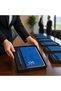 10-Piece Corporate Gift Set with Your Logo: 2430-K Thermo Leather Notebook, Metal Pen, and Boxed Set – Blue. - 3