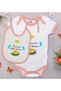 Bk Kids Mom's Coffee Time Design Pink Baby Bodysuit and Bib Gift Set - 1, 0-3 Months.