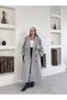 Women's Long Cashmere Coat with a Wrap-Style Collar and Belt Detail (Premium) - 5