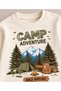 Boys' 100% Cotton Long-Sleeved Pajama Set with a Camp-Themed Pattern. - 2