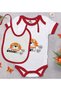 Bk Kids Roar Design Red Baby Bodysuit and Bib Gift Set - 1, for Ages 0-3 Months.