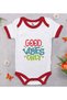 BK Kids "Good Vibes Only" Printed Red Baby Bodysuit-1, 12–18 months