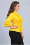 Women's Plus Size Stand Collar Pleated Ruffle Detail Slim Fit Blouse - 4