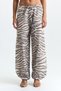 Patterned Lace-Up Wide-Leg Pants - 2