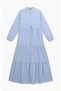 Hakim Collar Buttoned Layered Modest Dress 0336-06 Baby Blue - 6