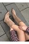 Mink Suede (Morly) Pointed-Toe, Fur-Lined, Knee-High, Bell-Bottom Boot. - 5